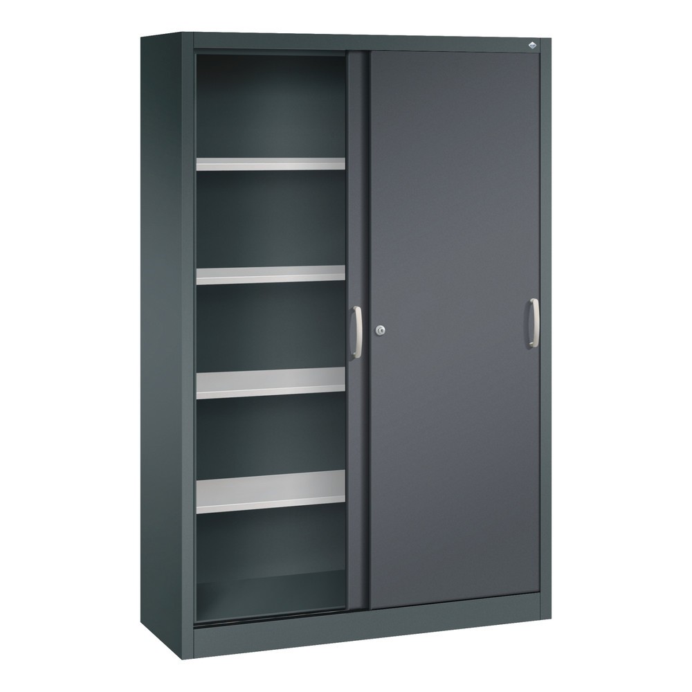 Numéro de l'image du produit 4: Armoire à portes coulissantes, H x l x P 1 950 x 1 200 x 400 mm, gris anthracite, gris noir