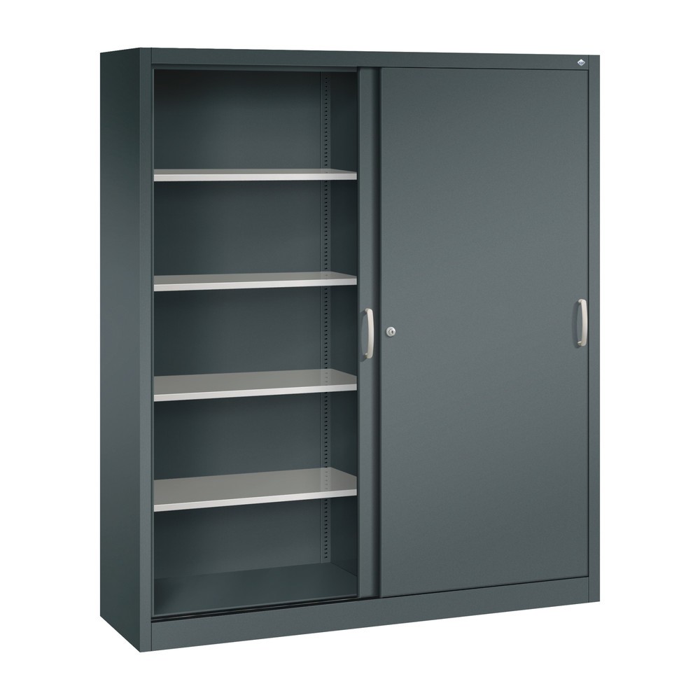 Numéro de l'image du produit 3: Armoire à portes coulissantes, 1 950 x 1 600 x 400 mm, gris anthracite, gris anthracite