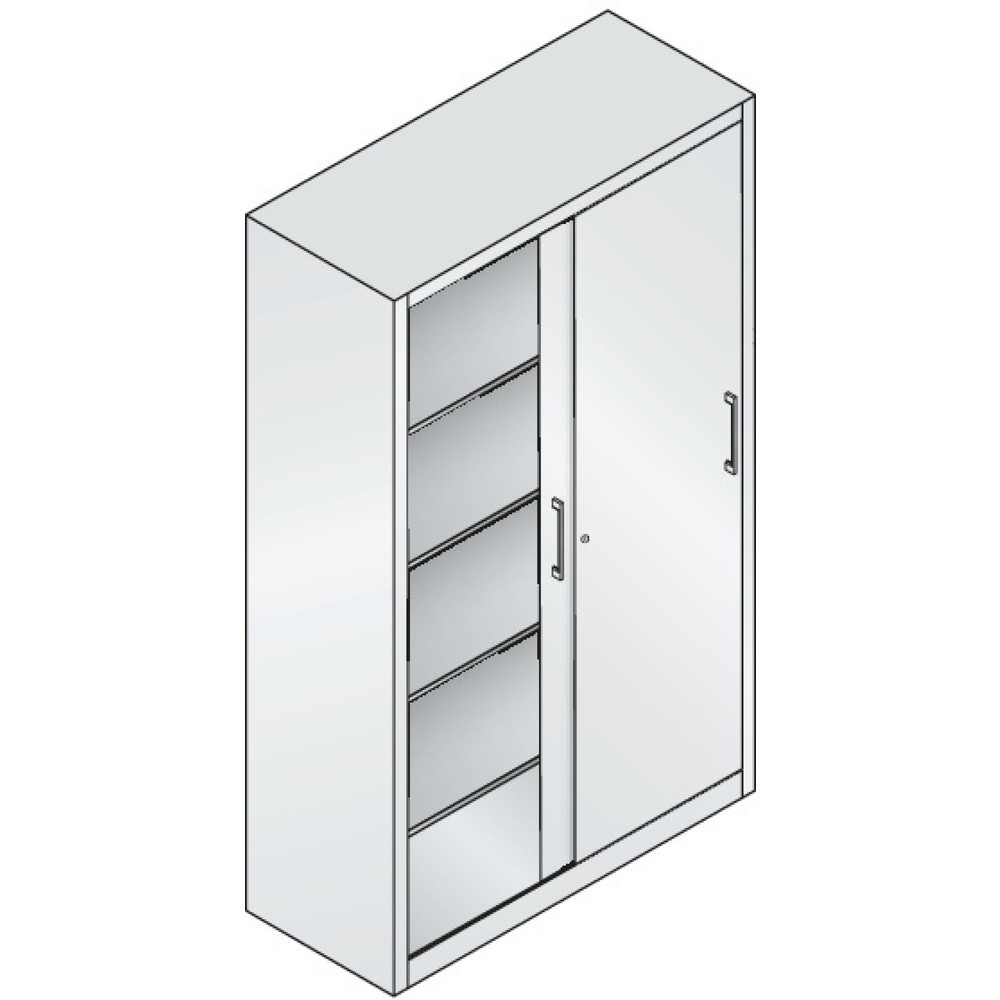 Numéro de l'image du produit 2: Armoire à portes coulissantes, 1 950 x 1 200 x 500 mm, gris anthracite, bleu clair