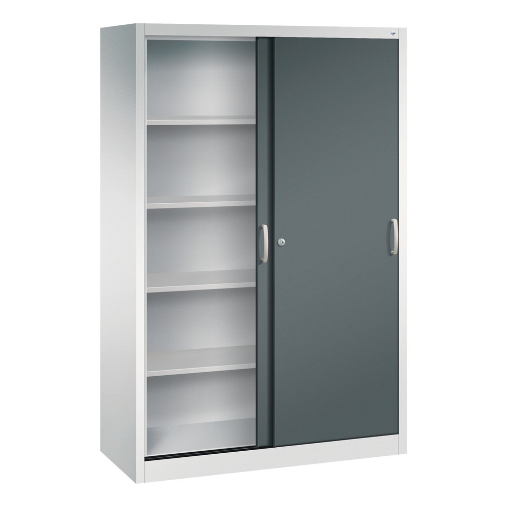 Numéro de l'image du produit 3: Armoire à portes coulissantes, 1 950 x 1 200 x 500 mm, gris clair, gris anthracite