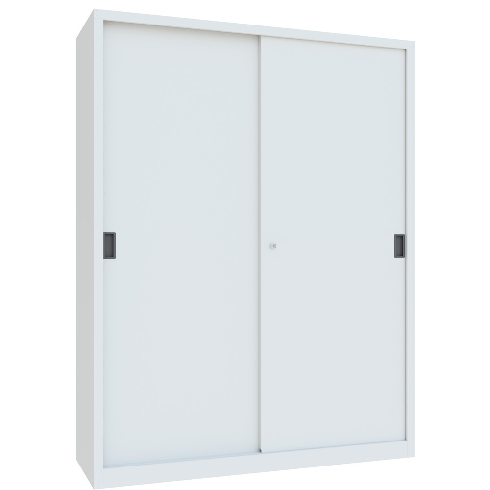 Numéro de l'image du produit 2: Armoire à portes coulissantes PAVOY avec 8 tablettes + cloison de séparation, HxlxP 1 950 x 1 500 x 500 mm, gris clair, gris clair