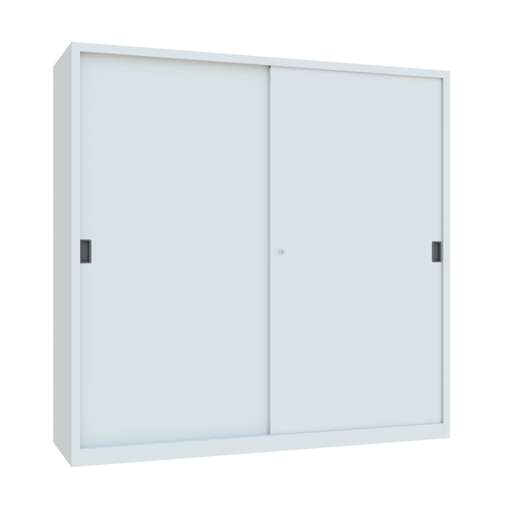 Armoire à portes coulissantes PAVOY avec mit 8 tablettes + cloison de séparation, HxlxP 1 950 x 2 000 x 600 mm, gris clair, gris clair Illustration du produit: Armoire à portes coulissantes PAVOY avec mit 8 tablettes + cloison de séparation, HxlxP 1 950 x 2 000 x 600 mm, gris clair, gris clair