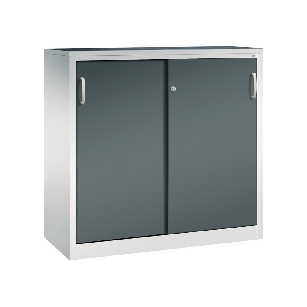 Illustration du produit: Armoire à portes coulissantes pour charges lourdes C+P, H x l x P 1 200 x 1 200 x 500 mm, gris clair, gris anthracite