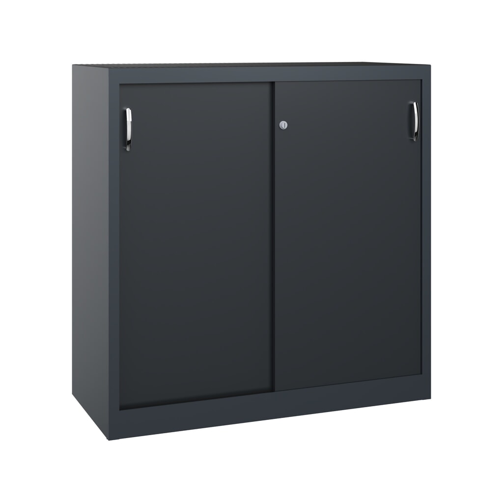 Armoire à portes coulissantes pour charges lourdes C+P, H x l x P 1 200 x 1 200 x 500 mm, gris anthracite, gris noir Illustration du produit: Armoire à portes coulissantes pour charges lourdes C+P, H x l x P 1 200 x 1 200 x 500 mm, gris anthracite, gris noir