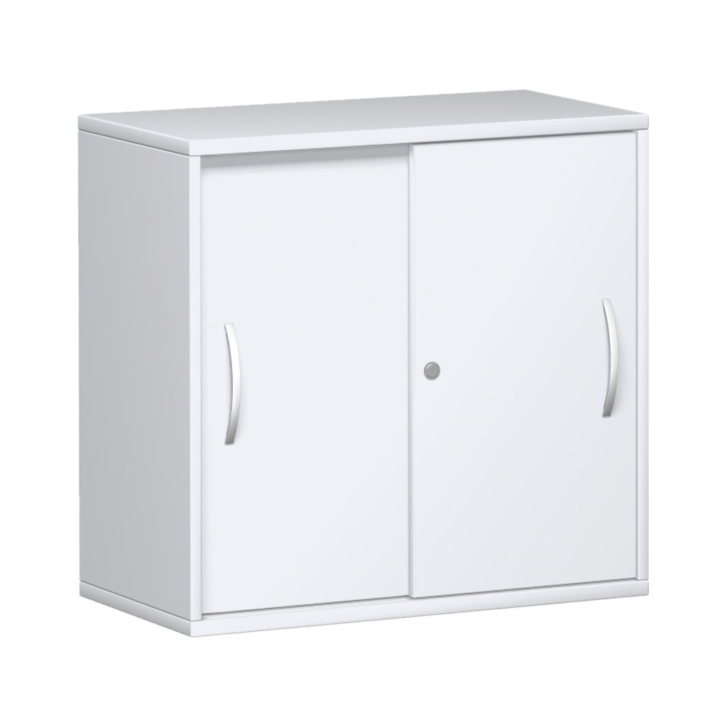 Armoire à portes coulissantes Profi, 2 hauteurs de classeurs, largeur 800 mm, blanc Illustration du produit: Armoire à portes coulissantes Profi, 2 hauteurs de classeurs, largeur 800 mm, blanc