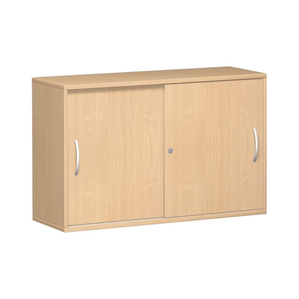 Illustration du produit: Armoire à portes coulissantes Profi, 2 hauteurs de classeurs, largeur 1 200 mm, hêtre