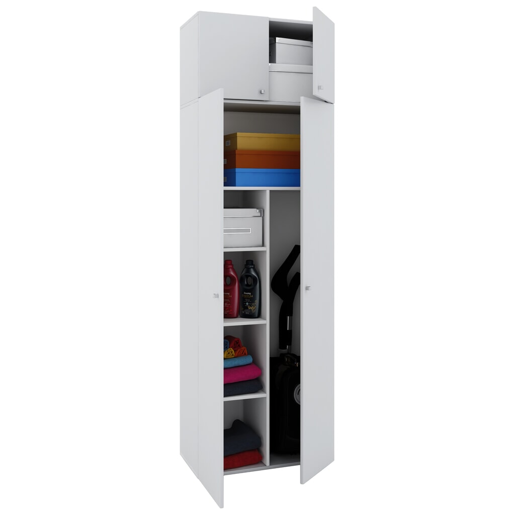 Armoire à produits d’entretien Vandol II, avec portes et surmeuble