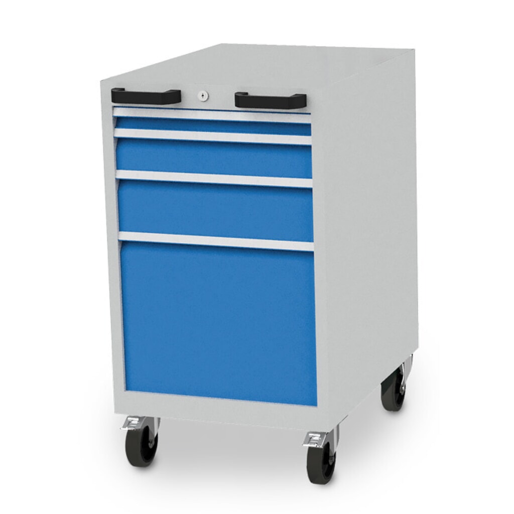 Armoire à tiroirs CNC Bedrunka+Hirth, H x l x P 971 x 555 x 736 mm, mobile, 4 tiroirs, gris clair, bleu clair N° de l'image du produit 1 : Armoire à tiroirs CNC Bedrunka+Hirth, H x l x P 971 x 555 x 736 mm, mobile, 4 tiroirs, gris clair, bleu clair