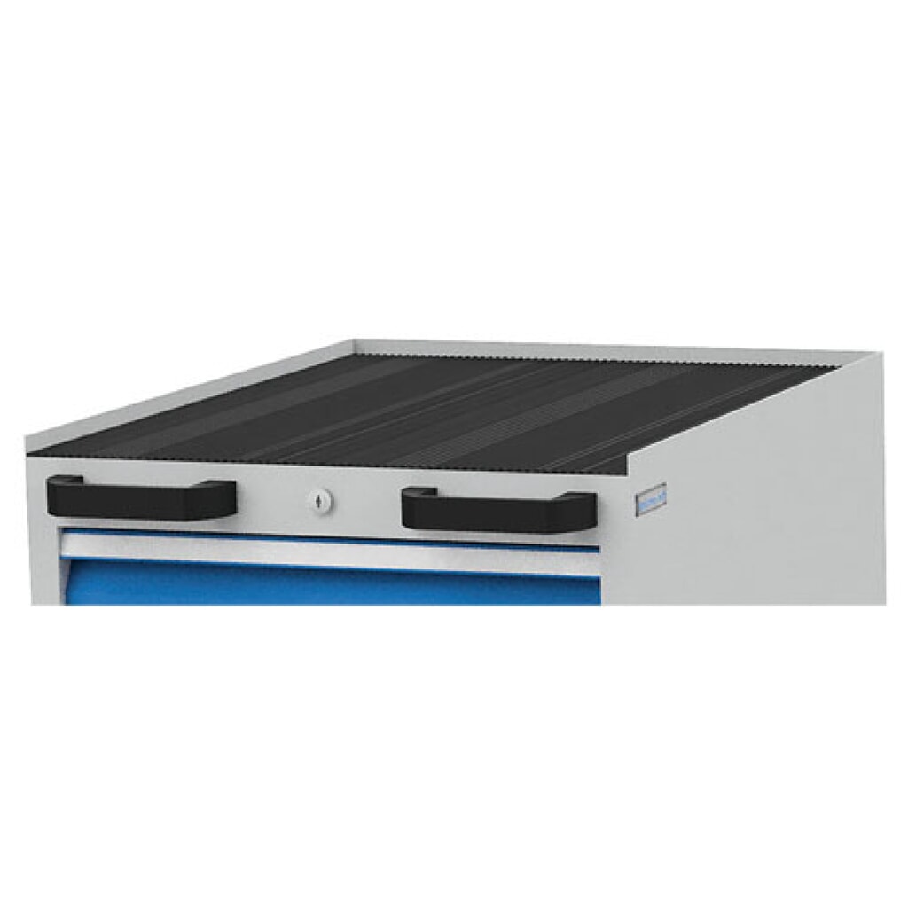 N° de l'image du produit 5 : Armoire à tiroirs CNC Bedrunka+Hirth, H x l x P 971 x 555 x 736 mm, mobile, 4 tiroirs, gris clair, bleu clair