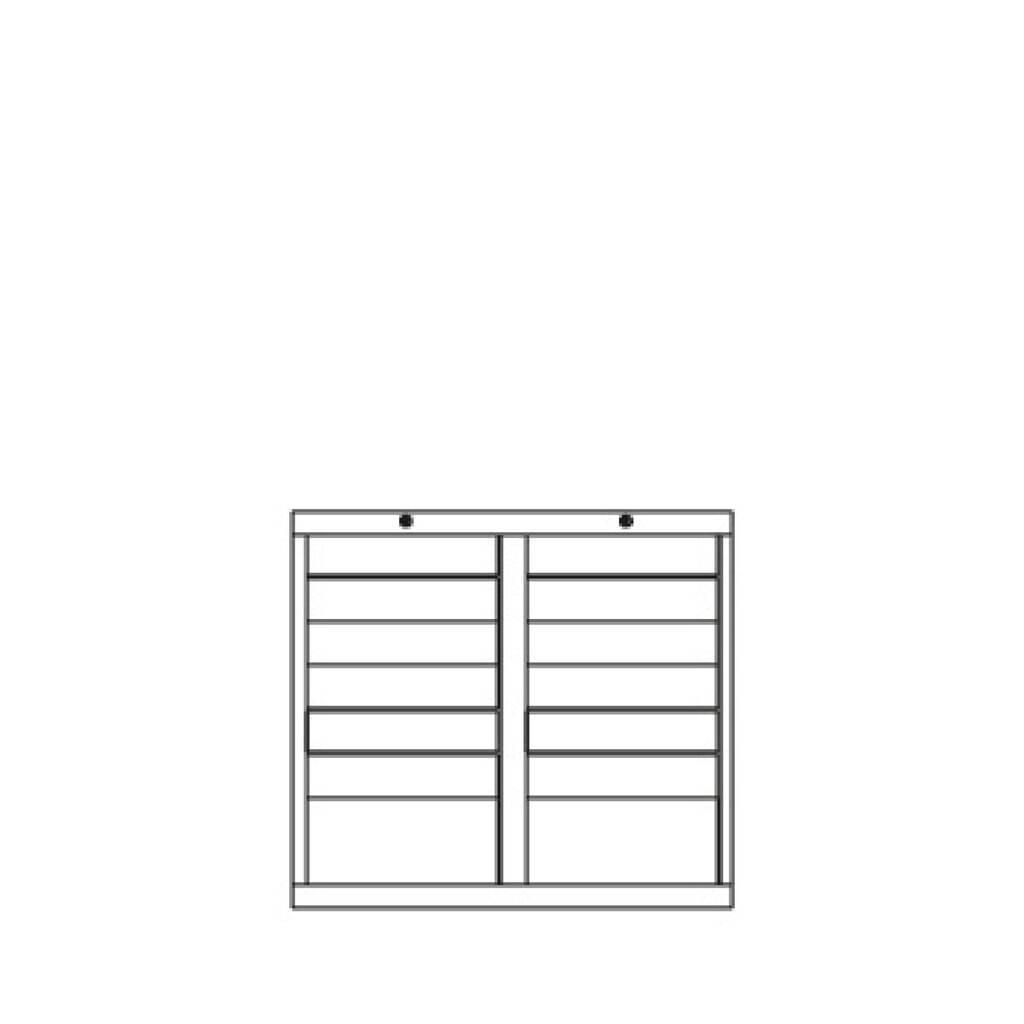 Armoire à tiroirs légère PAVOY, guidage à coulissement, tiroirs 12 x 100 mm + 2 x 200 mm, largeur 1 000 mm, bleu clair, gris clair N° de l'image du produit 5 : Armoire à tiroirs légère PAVOY, guidage à coulissement, tiroirs 12 x 100 mm + 2 x 200 mm, largeur 1 000 mm, bleu clair, gris clair