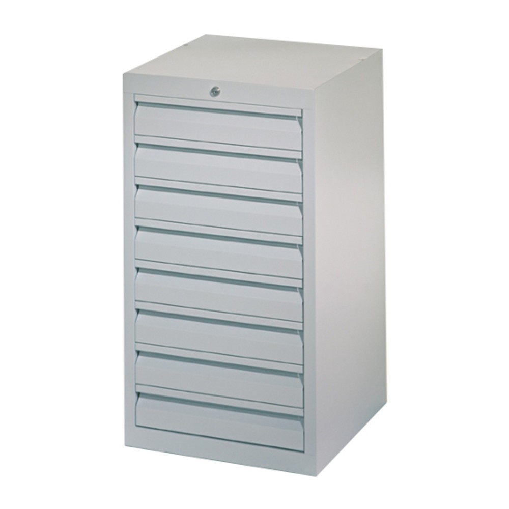 Numéro de l'image du produit 6: Armoire à tiroirs légère PAVOY, guidage à coulissement, tiroirs 2 x 100 mm + 3 x 200 mm, largeur 500 mm, rouge feu, gris clair