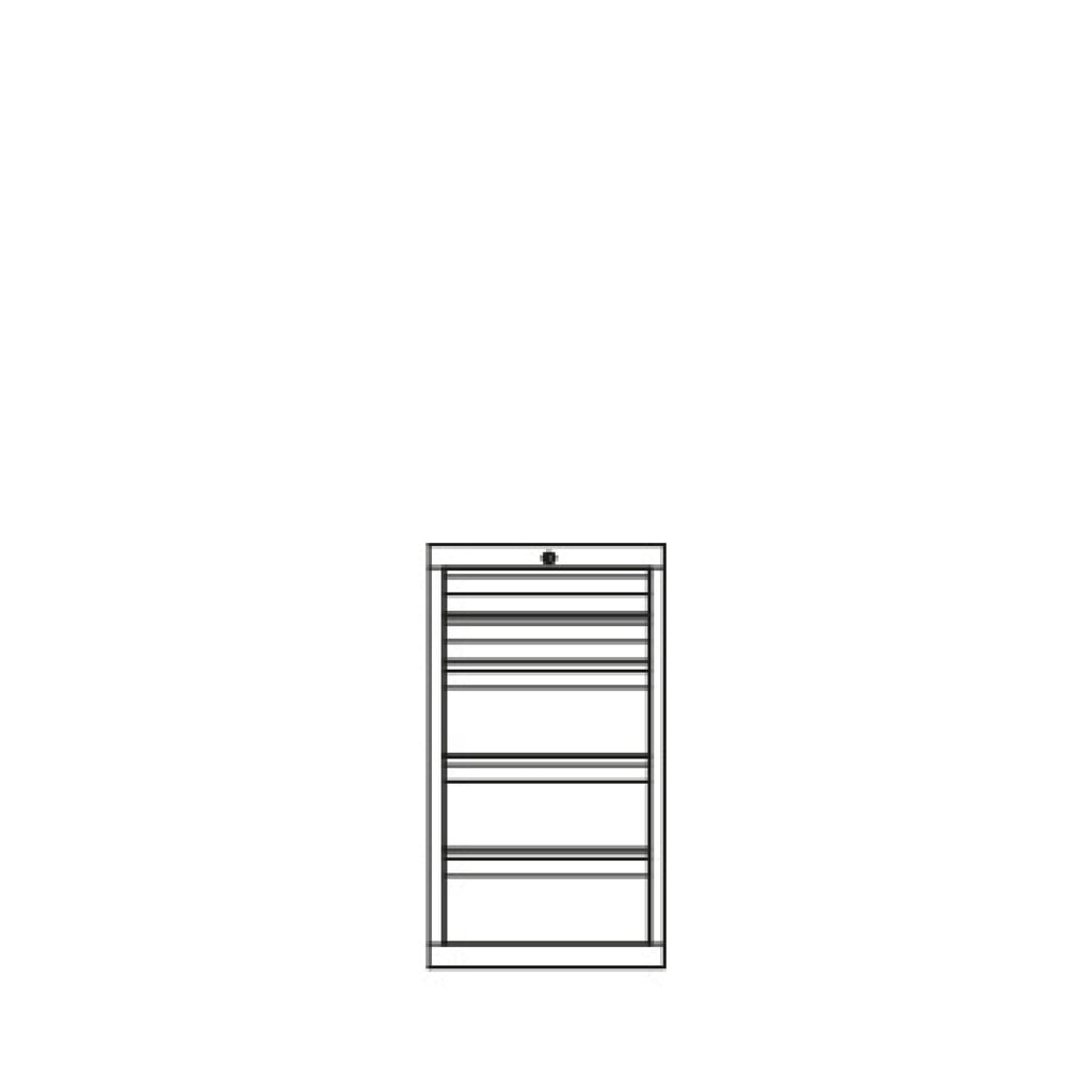 N° de l'image du produit 8 : Armoire à tiroirs légère PAVOY, guidage à coulissement, tiroirs 2 x 100 mm + 3 x 200 mm, largeur 500 mm, bleu clair, gris clair