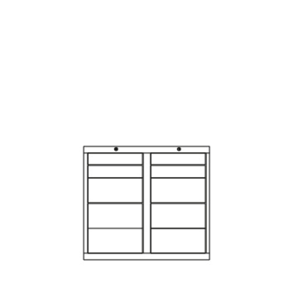 N° de l'image du produit 4 : Armoire à tiroirs légère PAVOY, guidage à coulissement, tiroirs 4 x 100 mm + 6 x 200 mm, largeur 1 000 mm, bleu clair, gris clair