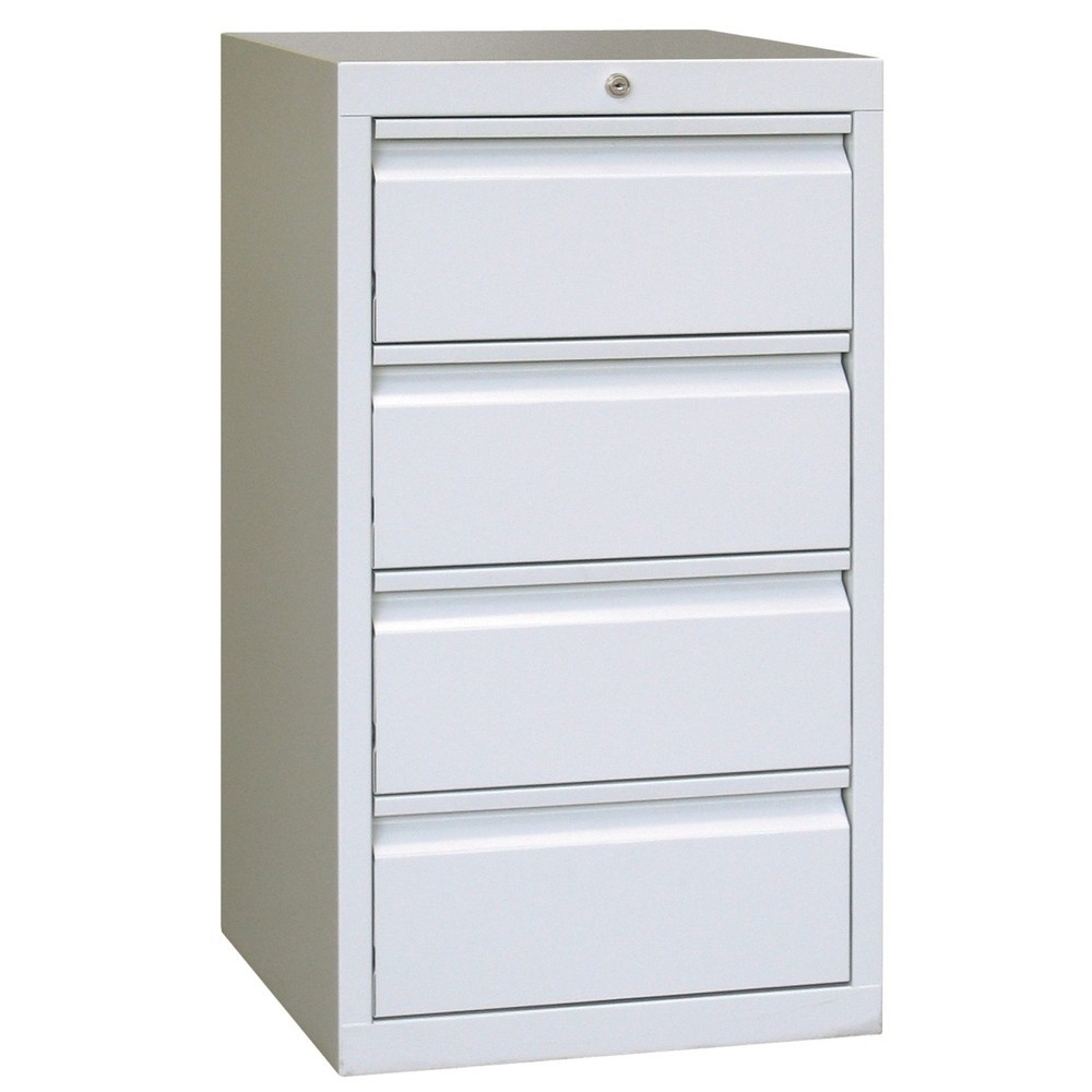 Numéro de l'image du produit 3: Armoire à tiroirs légère PAVOY, guidage à coulissement, tiroirs 4 x 200 mm, largeur 500 mm, gris clair, gris clair
