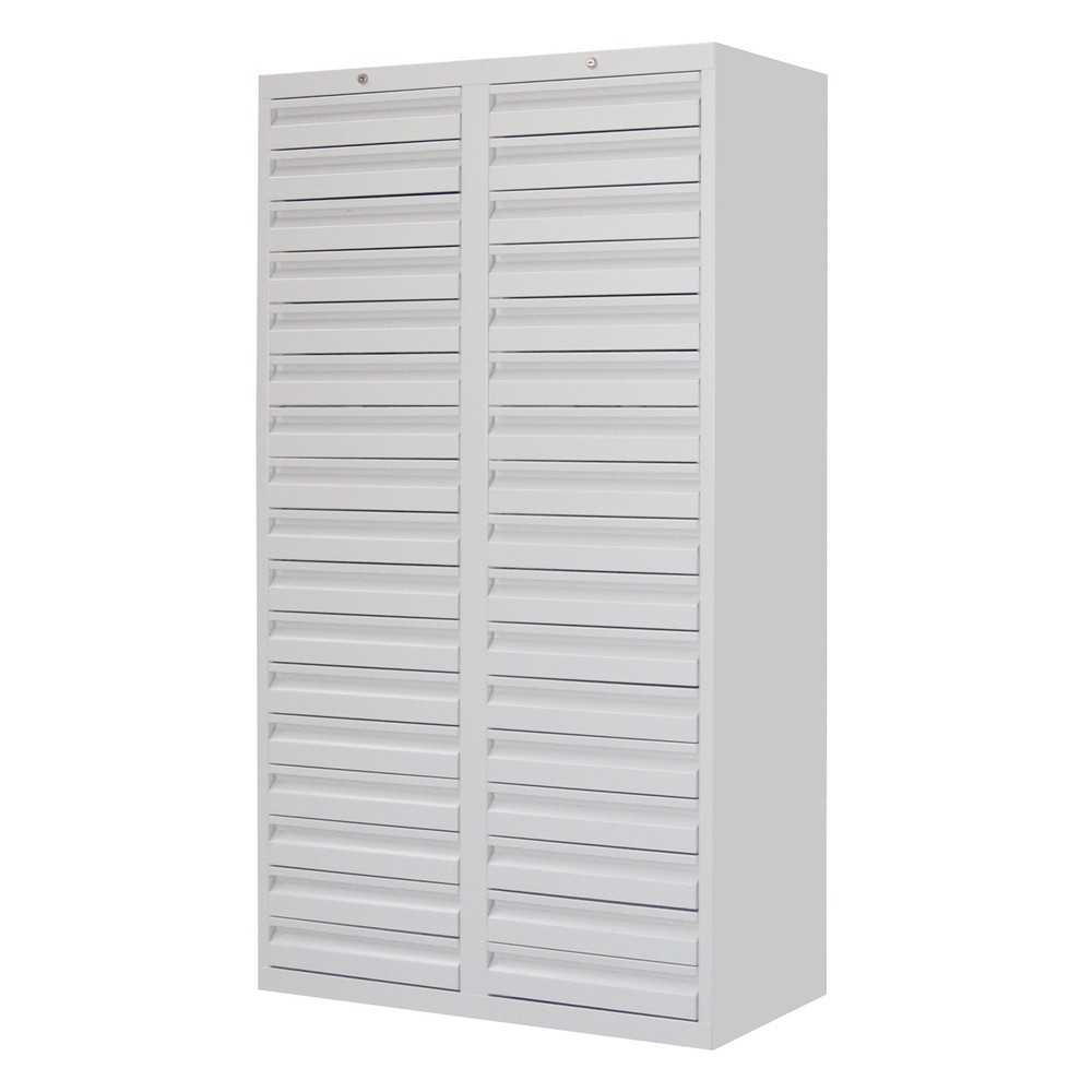 Numéro de l'image du produit 2: Armoire à tiroirs légère PAVOY, guidage à galets, tiroirs 34 x 100 mm, largeur 1 000 mm, blanc pur, blanc pur