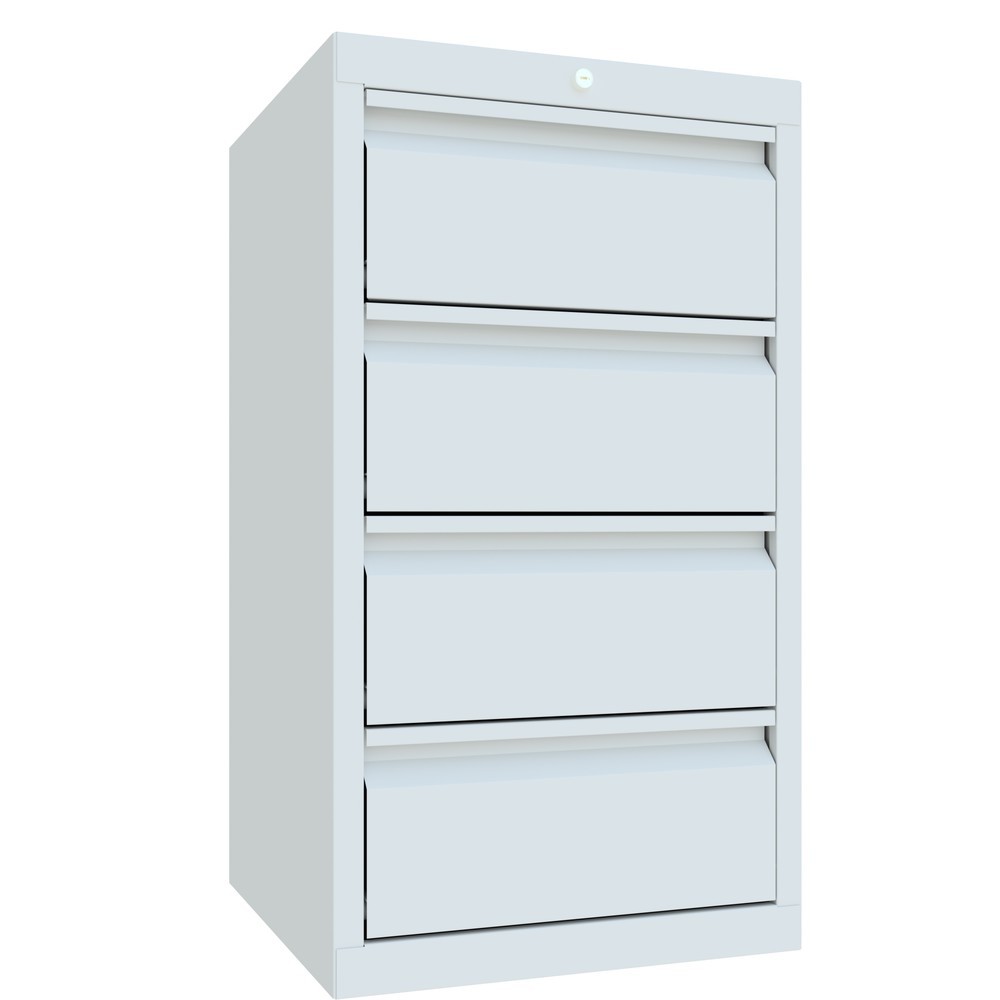 Numéro de l'image du produit 4: Armoire à tiroirs légère PAVOY, guidage à galets, tiroirs 4 x 200 mm, largeur 500 mm, gris clair, gris clair