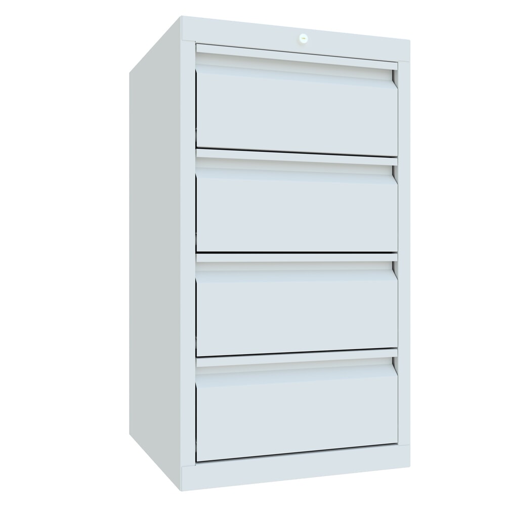 Numéro de l'image du produit 1: Armoire à tiroirs légère PAVOY, guidage à galets, tiroirs 4 x 200 mm, largeur 500 mm, gris clair, gris clair