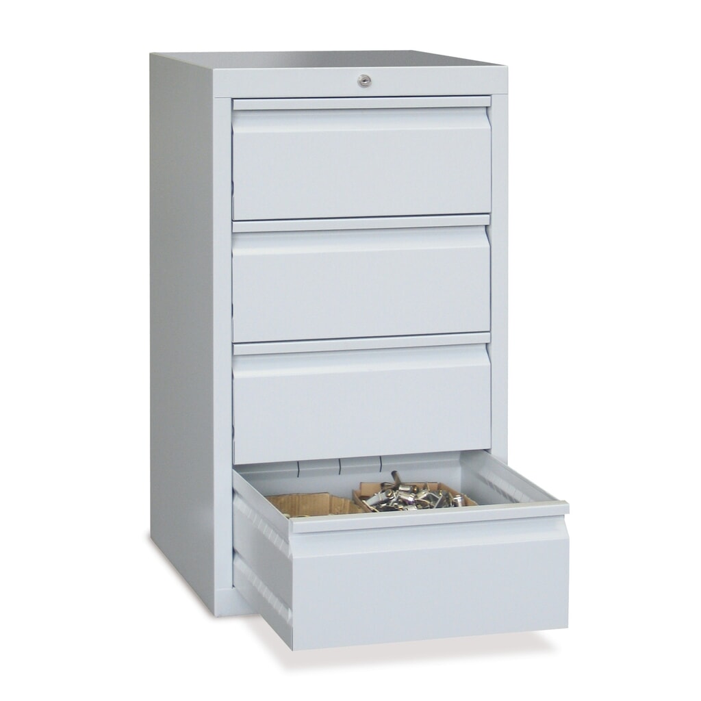 N° de l'image du produit 2 : Armoire à tiroirs légère PAVOY, guidage à coulissement, tiroirs 2 x 100 mm + 3 x 200 mm, largeur 500 mm, bleu clair, gris clair
