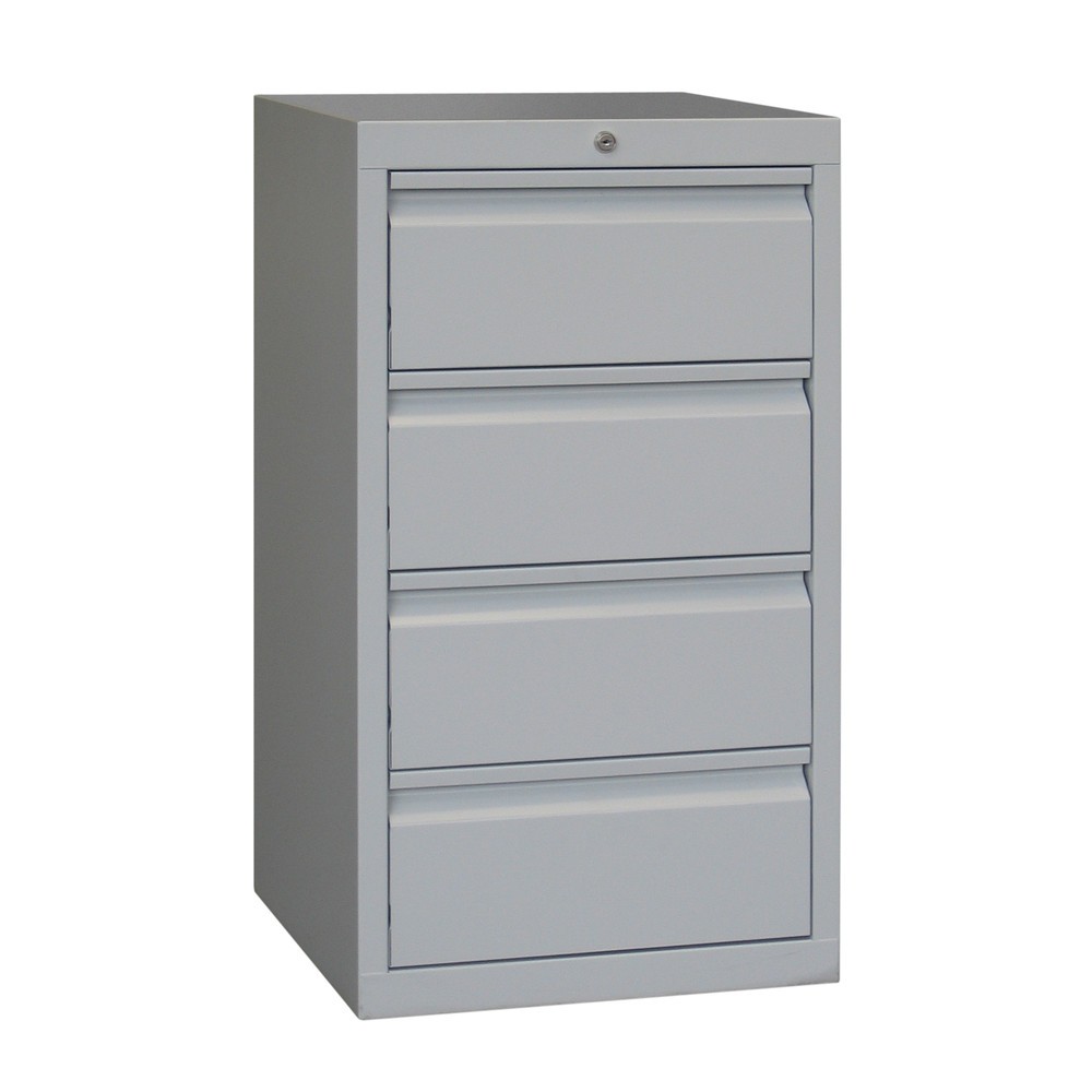 Numéro de l'image du produit 3: Armoire à tiroirs légère PAVOY, guidage à galets, tiroirs 4 x 200 mm, largeur 500 mm, rouge feu, gris clair