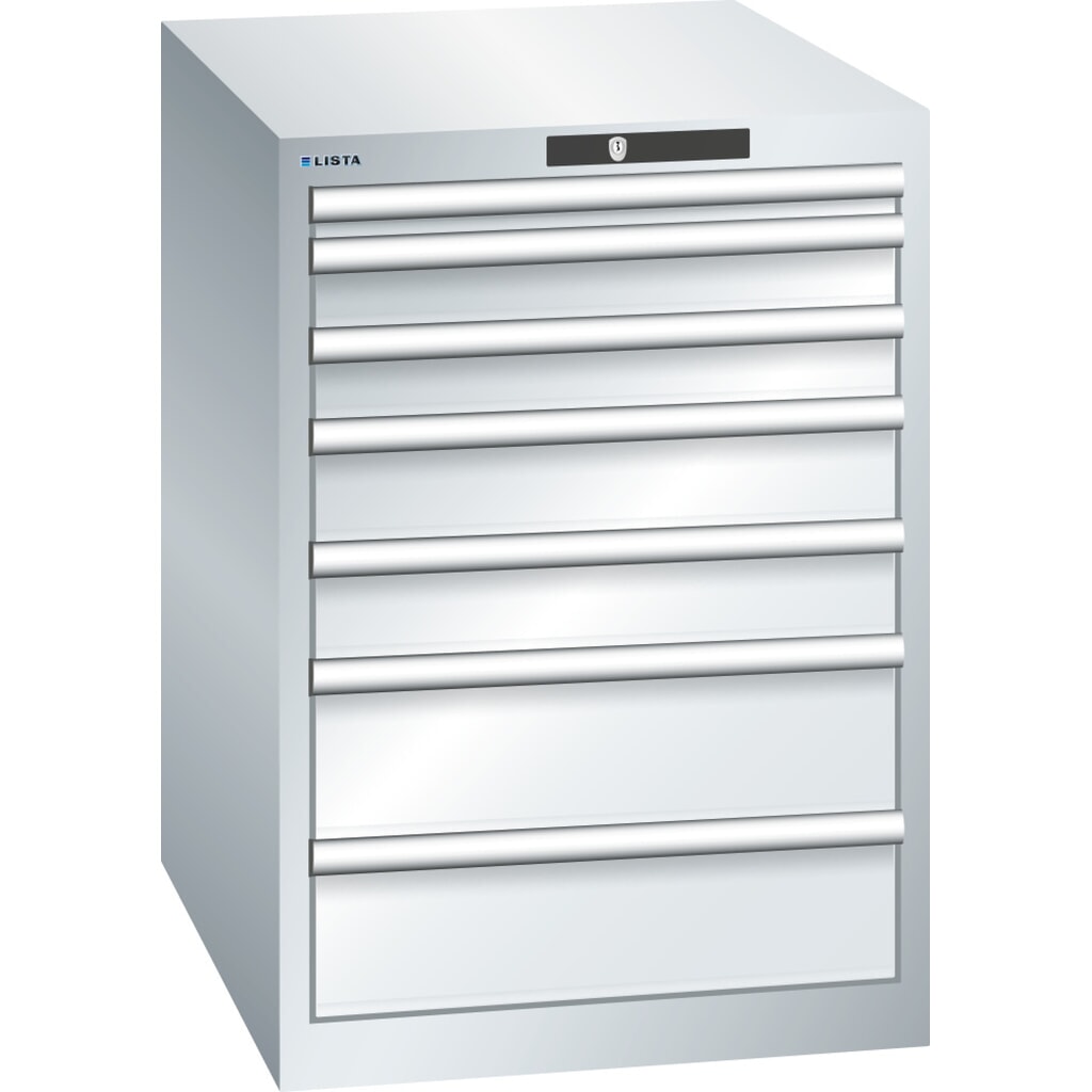 Armoire à tiroirs LISTA 27 x 36 E, (l x P x H) 564 x 725 x 800 mm en gris clair