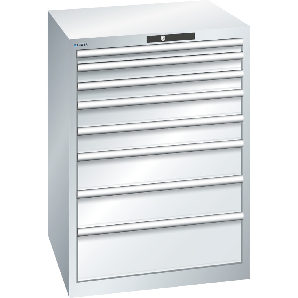 Armoire à tiroirs LISTA 36 x 36 E, (l x P x H) 717 x 725 x 1 000 mm en gris clair