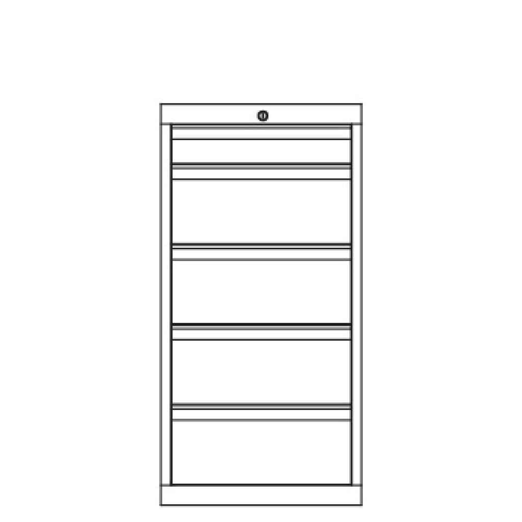 Armoire à tiroirs PAVOY, hauteur 1 000 mm, tiroirs 1 x 100 mm + 4 x 200 mm, largeur 500 mm, gris clair, bleu ciel N° de l'image du produit 3 : Armoire à tiroirs PAVOY, hauteur 1 000 mm, tiroirs 1 x 100 mm + 4 x 200 mm, largeur 500 mm, gris clair, bleu ciel