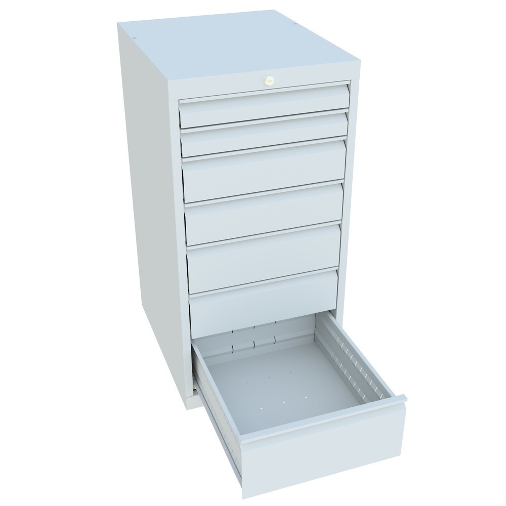 Numéro de l'image du produit 3: Armoire à tiroirs PAVOY, hauteur 1 000 mm, tiroirs 2 x 75 mm + 2 x 125 mm + 2 x 150 + 1 x 200 mm, largeur 500 mm, gris clair, gris clair