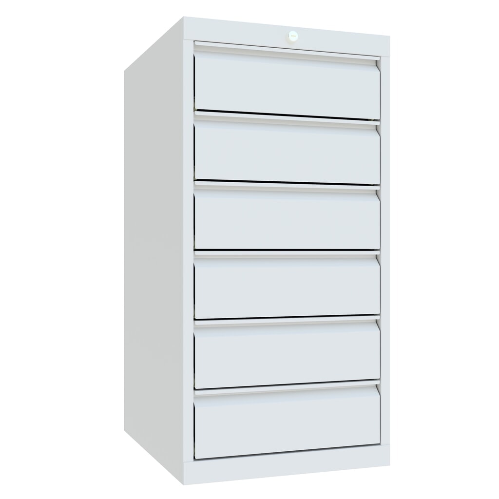 Armoire à tiroirs PAVOY, hauteur 1 000 mm, tiroirs 6 x 150 mm, largeur 500 mm, gris clair, gris clair N° de l'image du produit 2 : Armoire à tiroirs PAVOY, hauteur 1 000 mm, tiroirs 6 x 150 mm, largeur 500 mm, gris clair, gris clair