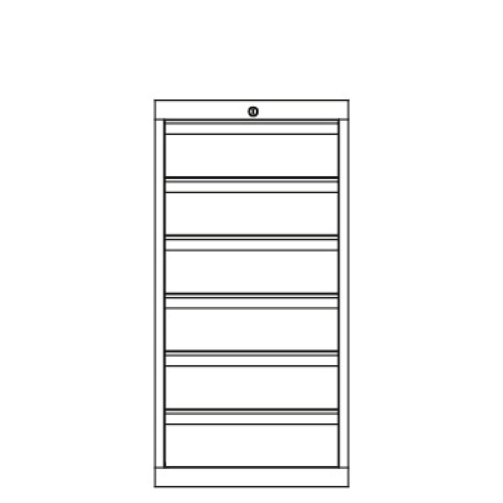 N° de l'image du produit 5 : Armoire à tiroirs PAVOY, hauteur 1 000 mm, tiroirs 6 x 150 mm, largeur 500 mm, gris clair, gris clair