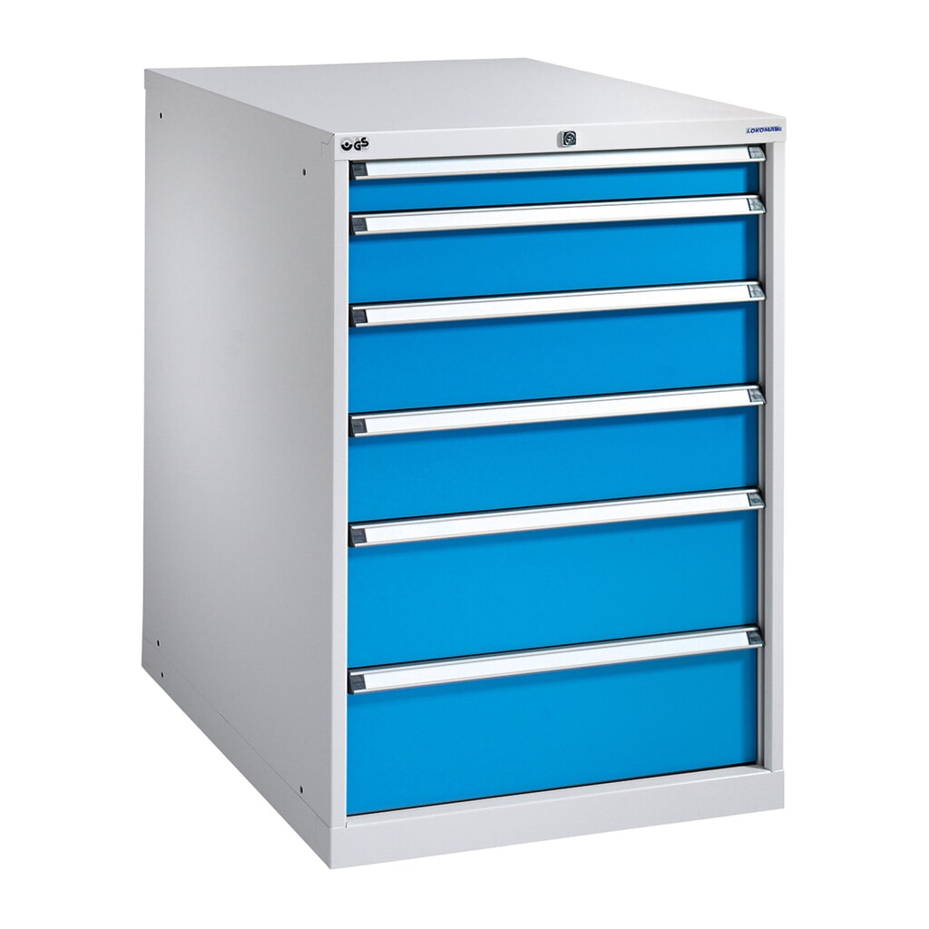 N° de l'image du produit 1 : Armoire à tiroirs PAVOY, hauteur 1 000 mm, tiroirs 6 x 150 mm, largeur 715 mm, gris clair, gris clair