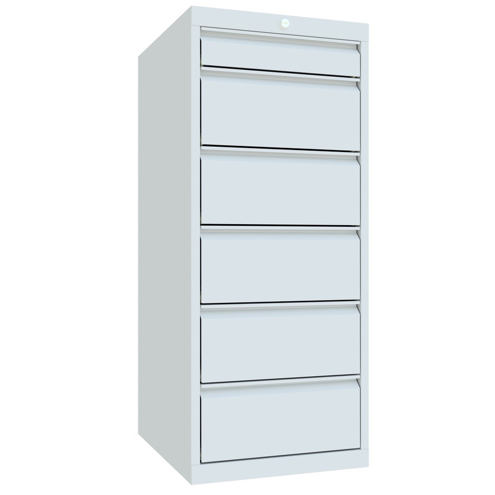 Numéro de l'image du produit 2: Armoire à tiroirs PAVOY, hauteur 1 200 mm, tiroirs 1 x 100 mm + 5 x 200 mm, largeur 500 mm, gris clair, gris clair