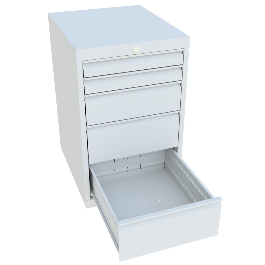 Armoire à tiroirs PAVOY, hauteur 800 mm, tiroirs 2 x 75 mm + 1 x 150 mm + 2 x 200 mm, largeur 500 mm, gris clair, gris clair N° de l'image du produit 3 : Armoire à tiroirs PAVOY, hauteur 800 mm, tiroirs 2 x 75 mm + 1 x 150 mm + 2 x 200 mm, largeur 500 mm, gris clair, gris clair