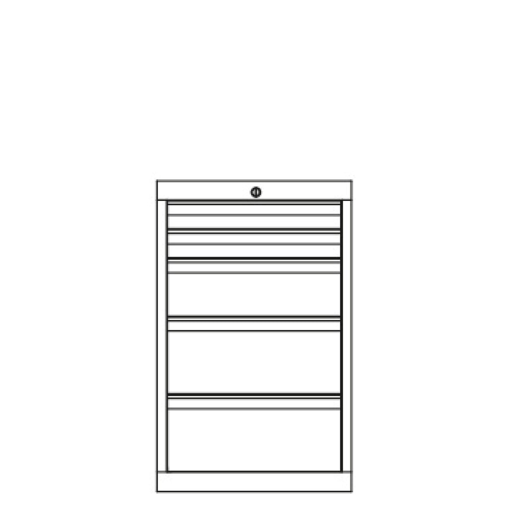 N° de l'image du produit 5 : Armoire à tiroirs PAVOY, hauteur 800 mm, tiroirs 2 x 75 mm + 1 x 150 mm + 2 x 200 mm, largeur 500 mm, gris clair, gris clair