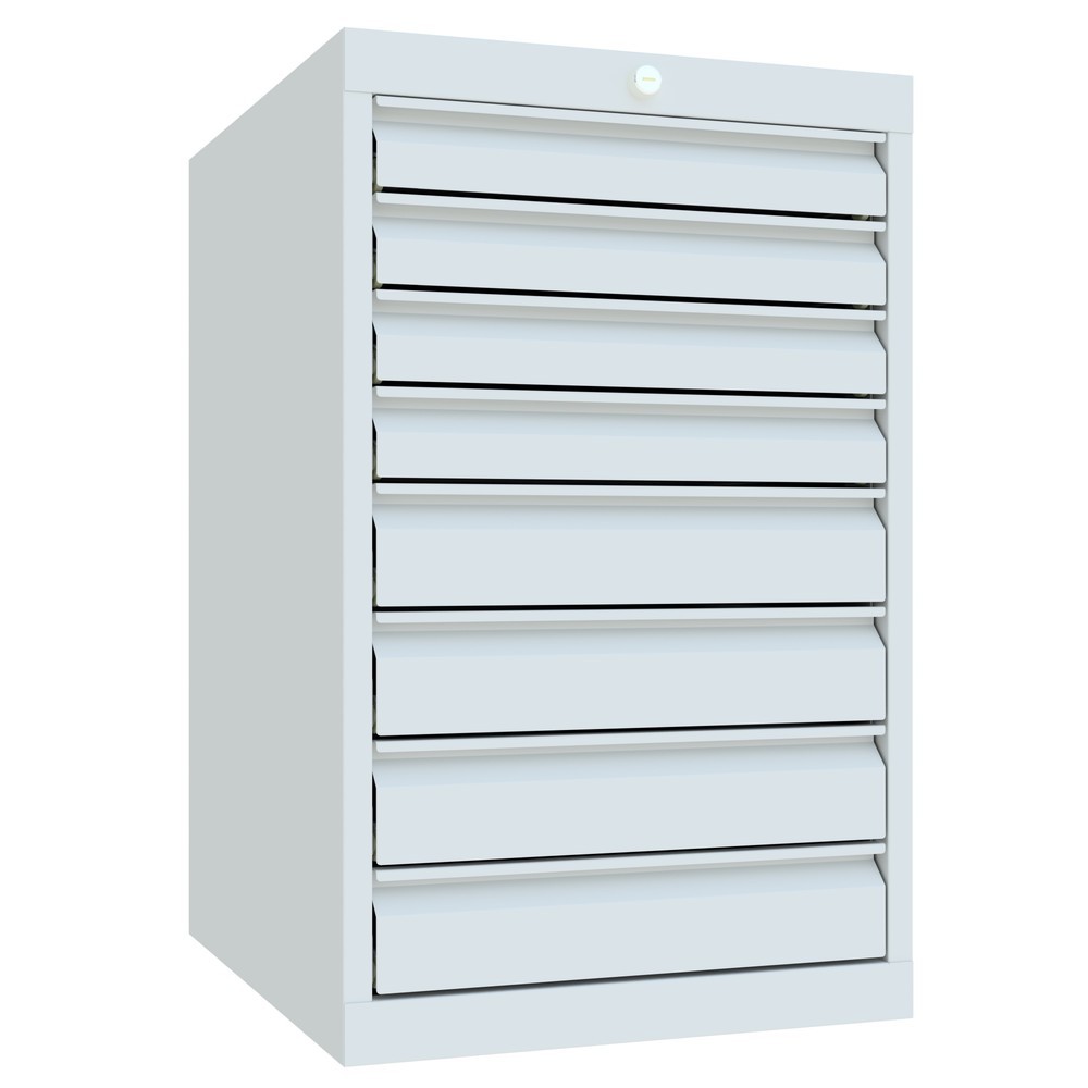 Numéro de l'image du produit 2: Armoire à tiroirs PAVOY, hauteur 800 mm, tiroirs 4 x 75 mm + 4 x 100 mm, largeur 500 mm, gris clair, gris clair