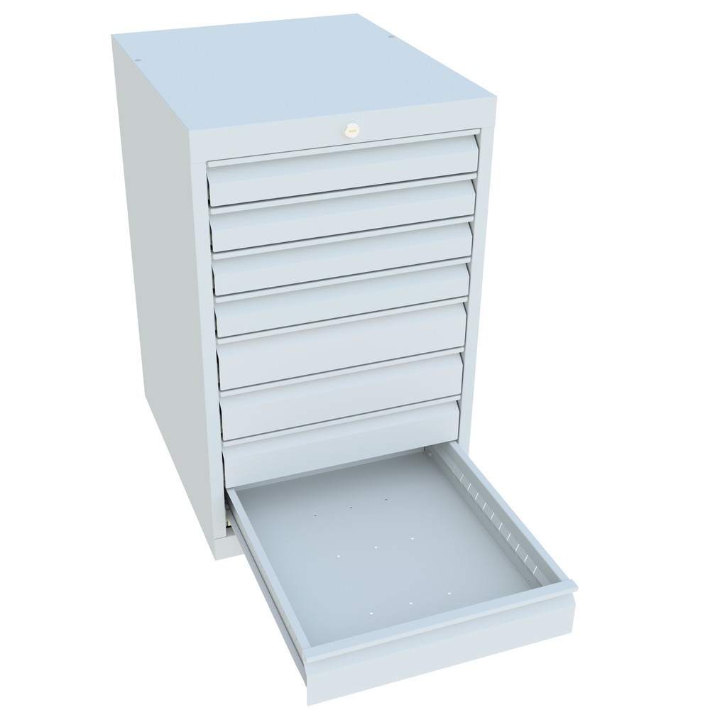 Numéro de l'image du produit 3: Armoire à tiroirs PAVOY, hauteur 800 mm, tiroirs 4 x 75 mm + 4 x 100 mm, largeur 500 mm, gris clair, gris clair