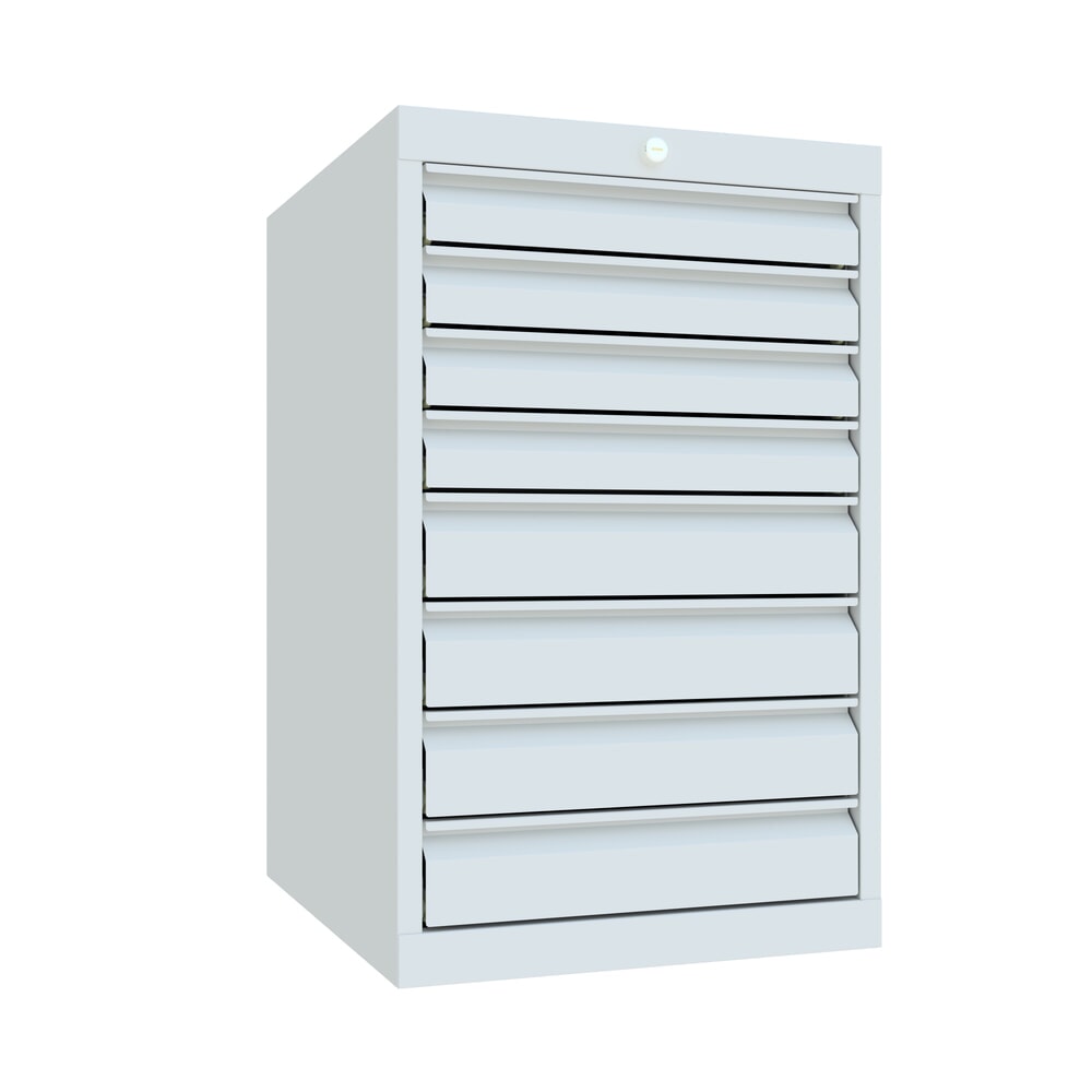 Numéro de l'image du produit 1: Armoire à tiroirs PAVOY, hauteur 800 mm, tiroirs 4 x 75 mm + 4 x 100 mm, largeur 500 mm, gris clair, gris clair