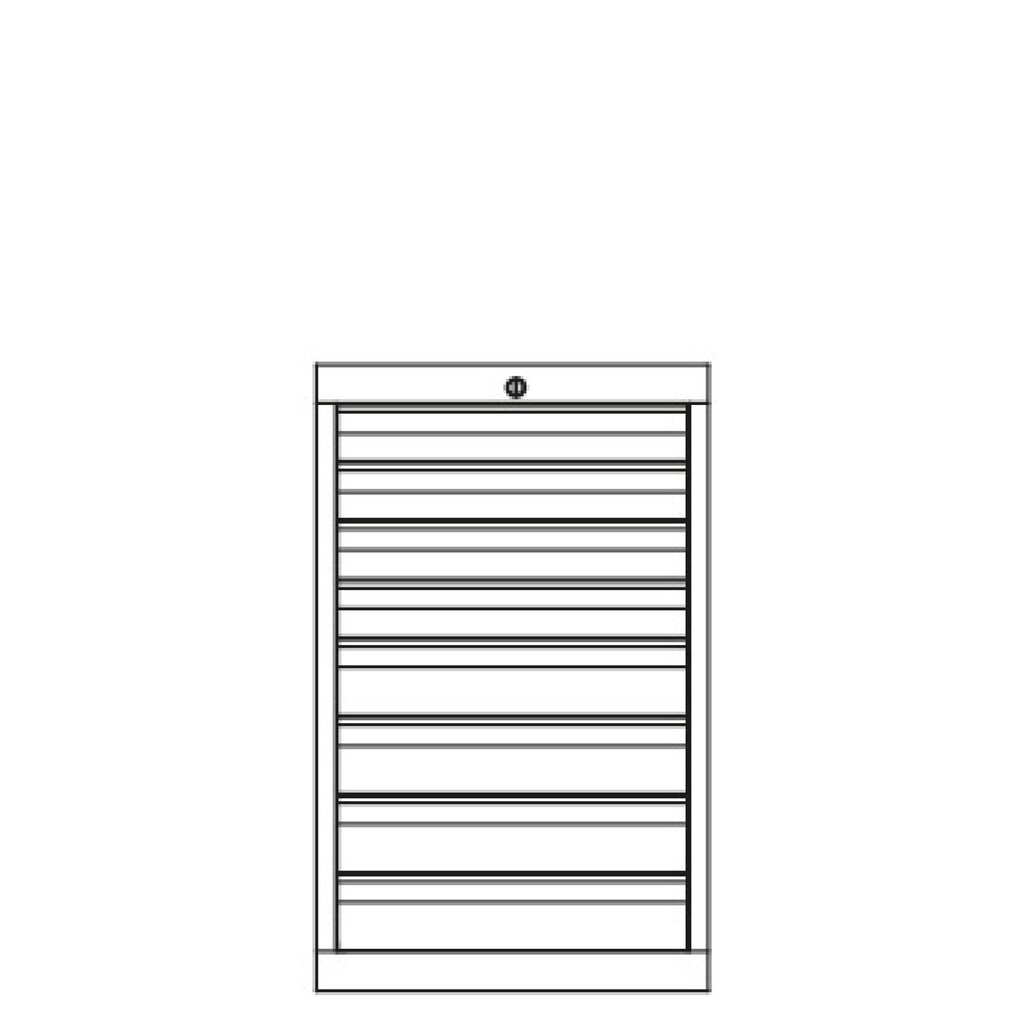 Armoire à tiroirs PAVOY, hauteur 800 mm, tiroirs 4 x 75 mm + 4 x 100 mm, largeur 500 mm, gris clair, bleu clair N° de l'image du produit 3 : Armoire à tiroirs PAVOY, hauteur 800 mm, tiroirs 4 x 75 mm + 4 x 100 mm, largeur 500 mm, gris clair, bleu clair