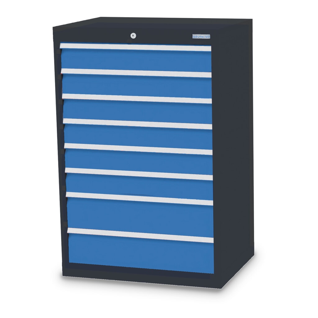 Armoire à tiroirs Profi, tiroirs de 6 x 100 + 2 x 150 mm, H x l x P 1 019 x 680 x 500 mm Bedrunka+Hirth