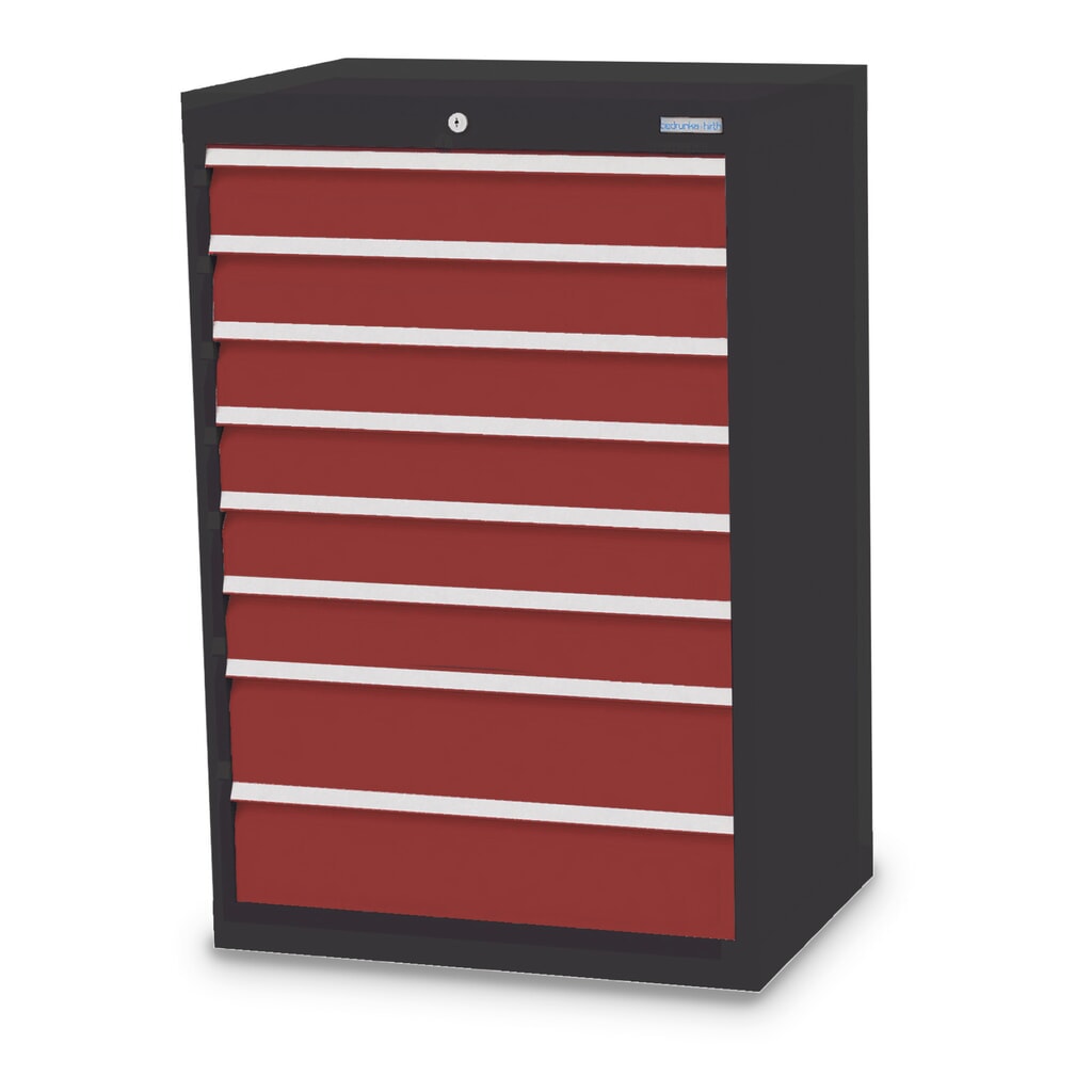 Armoire à tiroirs Profi, tiroirs de 6 x 100 + 2 x 150 mm, H x l x P 1 019 x 680 x 500 mm Bedrunka+Hirth