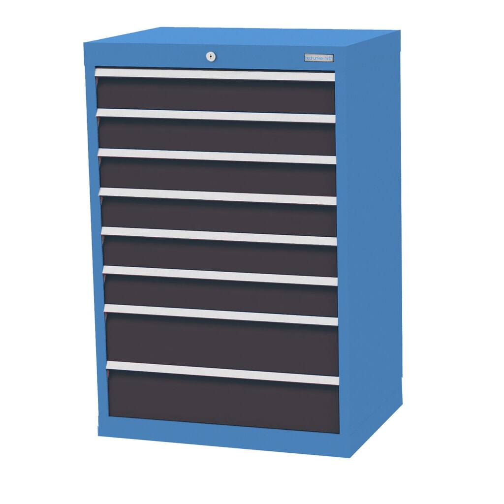 Armoire à tiroirs Profi, tiroirs de 6 x 100 + 2 x 150 mm, H x l x P 1 019 x 680 x 500 mm Bedrunka+Hirth