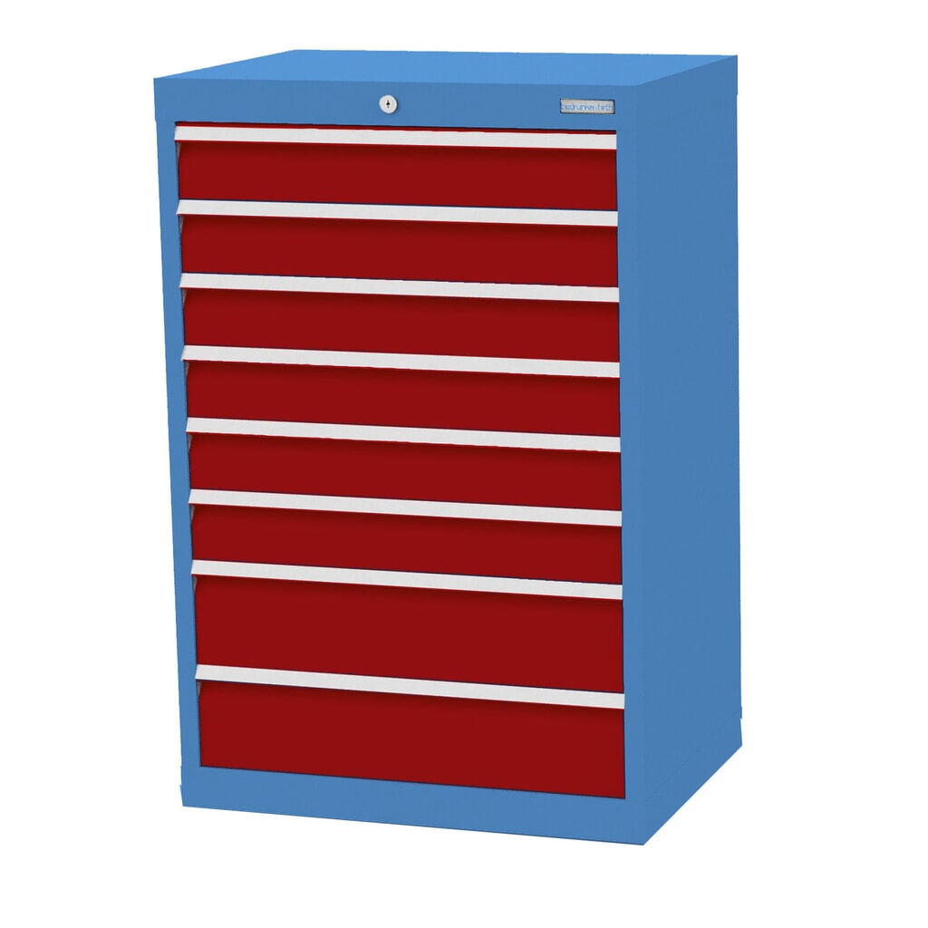 Armoire à tiroirs Profi, tiroirs de 6 x 100 + 2 x 150 mm, H x l x P 1 019 x 680 x 500 mm Bedrunka+Hirth