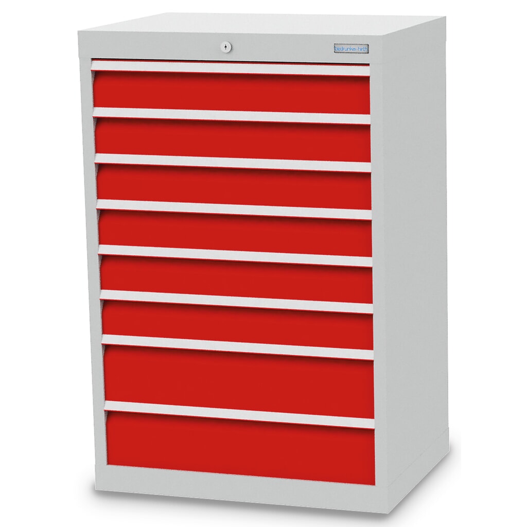 Armoire à tiroirs Profi, tiroirs de 6 x 100 + 2 x 150 mm, H x l x P 1 019 x 680 x 500 mm Bedrunka+Hirth