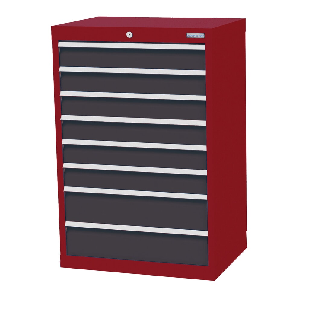 Armoire à tiroirs Profi, tiroirs de 6 x 100 + 2 x 150 mm, H x l x P 1 019 x 680 x 500 mm Bedrunka+Hirth