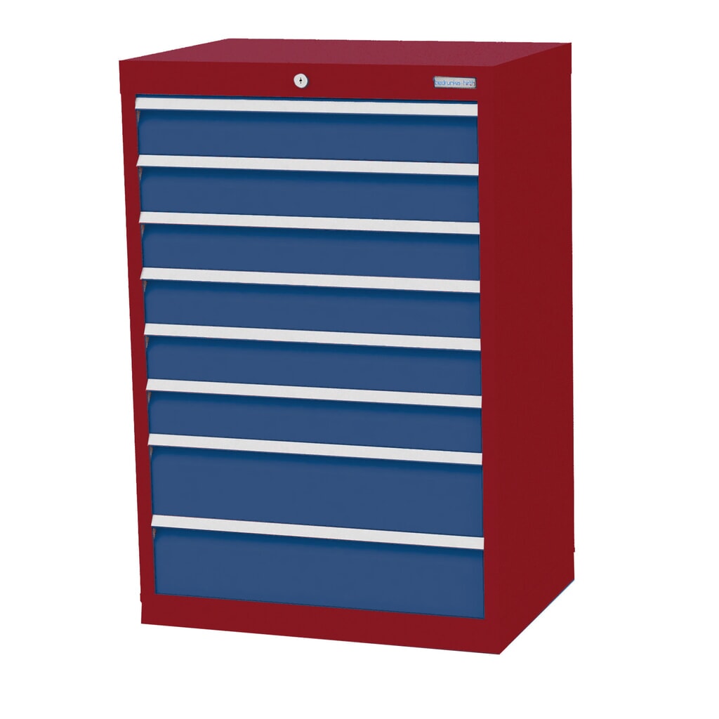 Armoire à tiroirs Profi, tiroirs de 6 x 100 + 2 x 150 mm, H x l x P 1 019 x 680 x 500 mm Bedrunka+Hirth