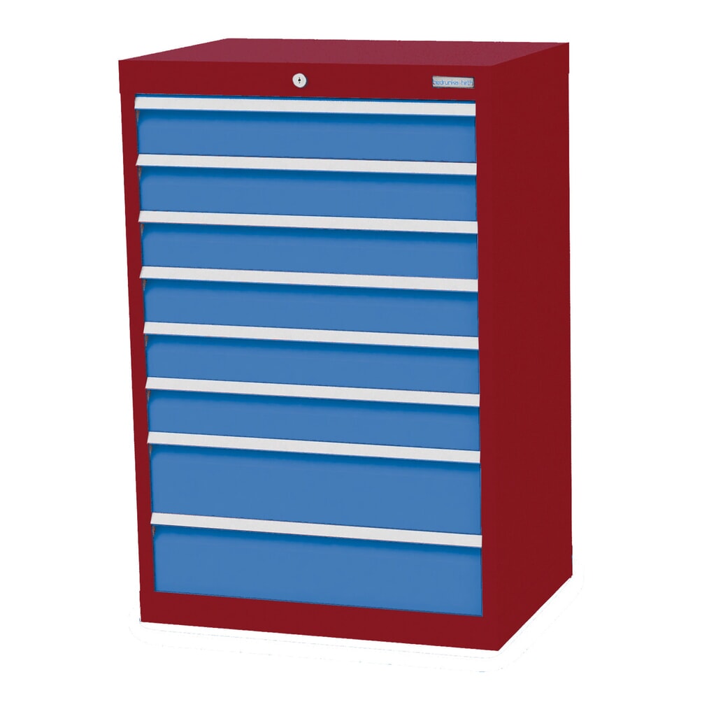 Armoire à tiroirs Profi, tiroirs de 6 x 100 + 2 x 150 mm, H x l x P 1 019 x 680 x 500 mm Bedrunka+Hirth