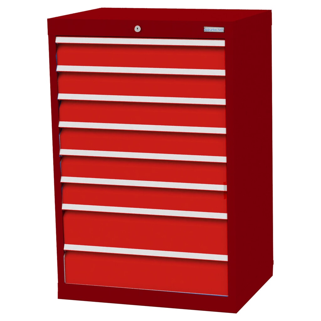 Armoire à tiroirs Profi, tiroirs de 6 x 100 + 2 x 150 mm, H x l x P 1 019 x 680 x 500 mm Bedrunka+Hirth