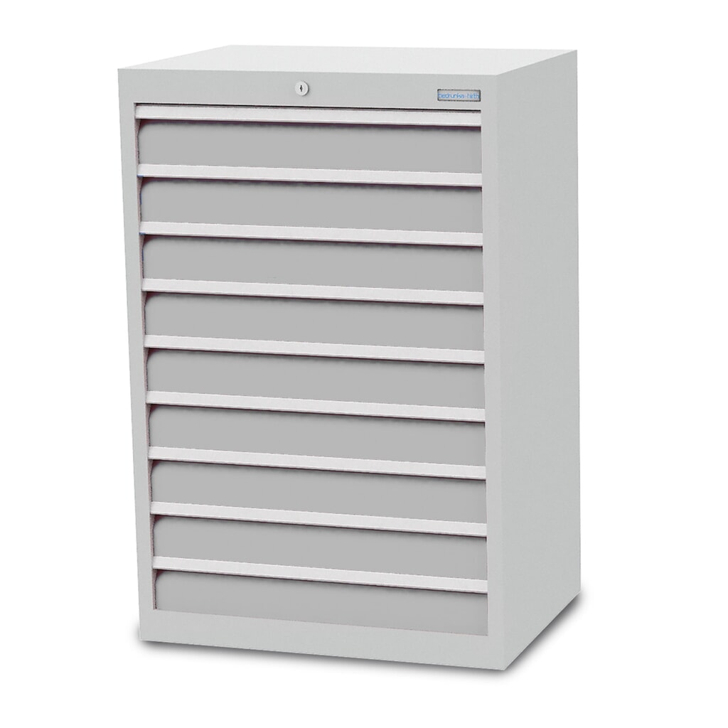 N° de l'image du produit 1 : Armoire à tiroirs Profi, tiroirs de 9 x 100 mm, H x l x P 1 019 x 680 x 500 mm Bedrunka+Hirth, gris clair, gris clair