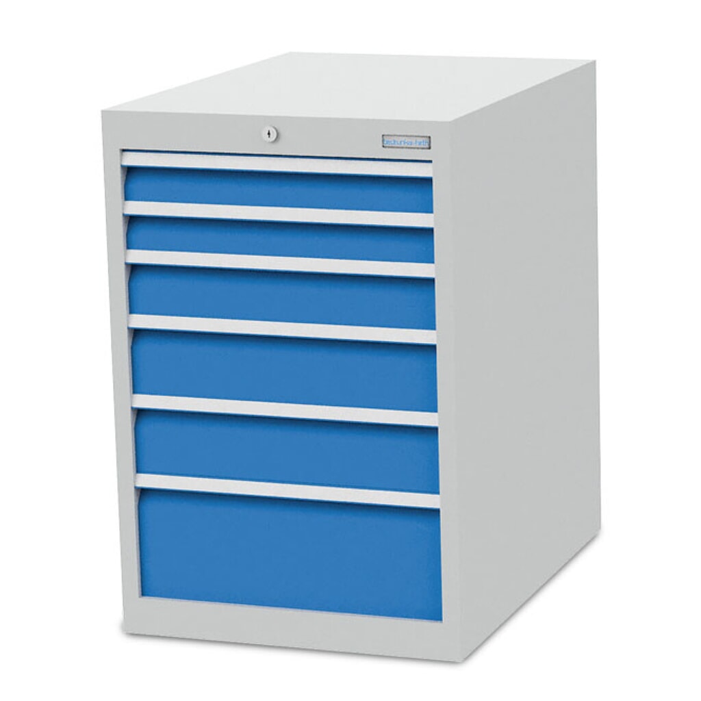 Armoire à tiroirs R 18-24 Bedrunka+Hirth, H x l x P 819 x 555 x 736 mm, gris clair, bleu clair, 6 tiroirs 2 x 75 + 1 x 100 + 2 x 125 + 1 x 200 mm N° de l'image du produit 1 : Armoire à tiroirs R 18-24 Bedrunka+Hirth, H x l x P 819 x 555 x 736 mm, gris clair, bleu clair, 6 tiroirs 2 x 75 + 1 x 100 + 2 x 125 + 1 x 200 mm