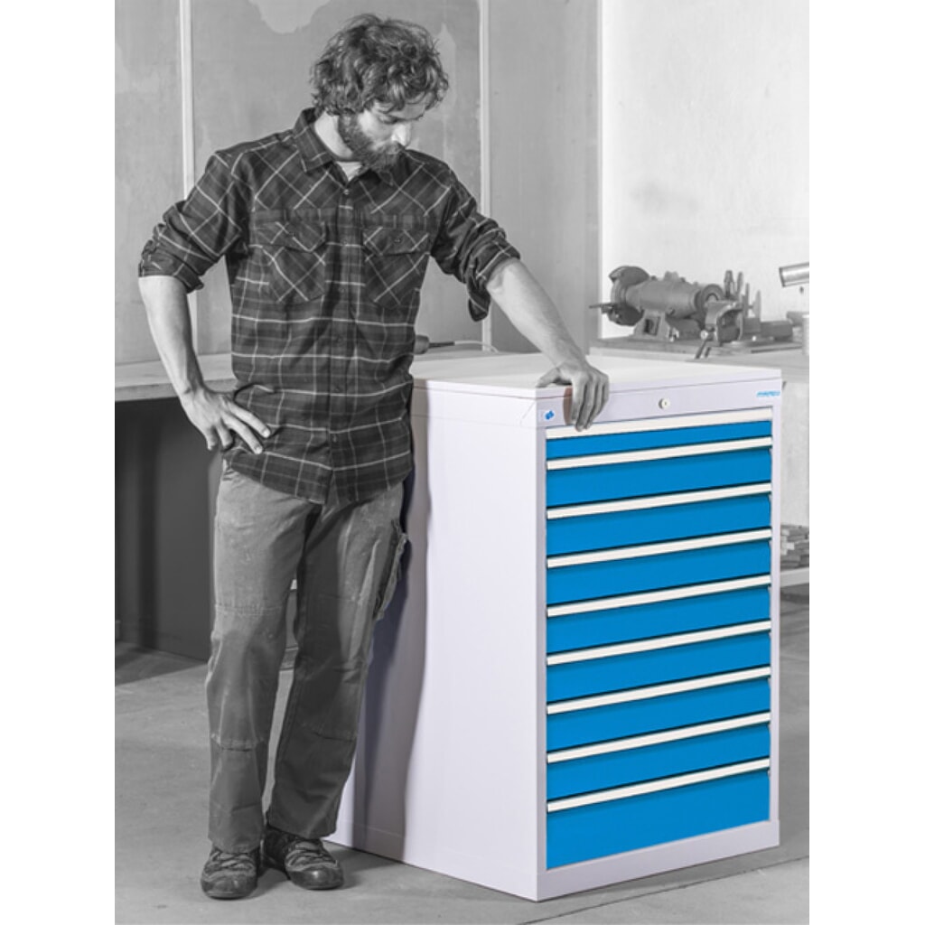Armoire à tiroirs R 18-24 Bedrunka+Hirth, H x l x P 819 x 555 x 736 mm, gris clair, bleu clair, 5 tiroirs 2 x 100 + 2 x 150 + 1 x 200 mm N° de l'image du produit 5 : Armoire à tiroirs R 18-24 Bedrunka+Hirth, H x l x P 819 x 555 x 736 mm, gris clair, bleu clair, 5 tiroirs 2 x 100 + 2 x 150 + 1 x 200 mm