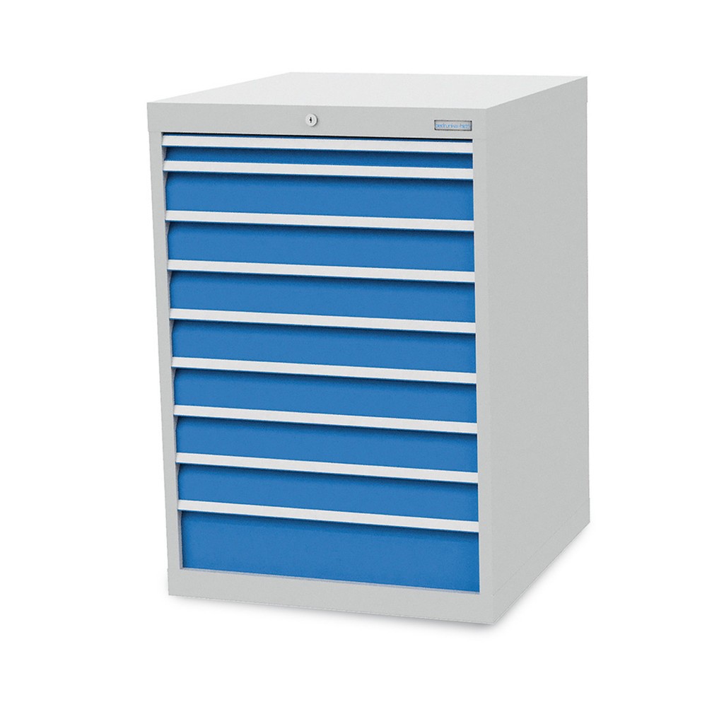 Numéro de l'image du produit 1: Armoire à tiroirs R 24-24 Bedrunka+Hirth, H x l x P 1 019 x 705 x 736 mm, gris clair, bleu clair, 9 tiroirs 1 x 50 + 7 x 100 + 1 x 150 mm